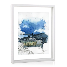 Genova from Palazzo Bianco - framed lithography