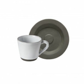 6 tazze caffè con piatto biscuit nero