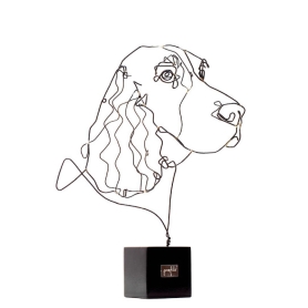 Dog Profile metal wire sculpture