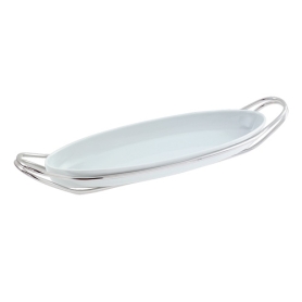 pirofila pesce cm 48 con supporto argentato