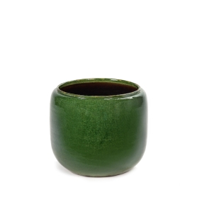 ceramic pot green h cm 19