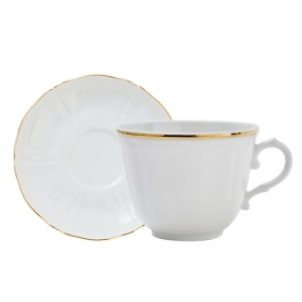 6 tazze caffè con piatto filo oro