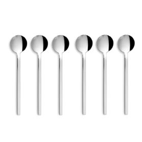 set of 6 mirror stainless steel coffee spoons