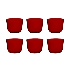 6 red glasses