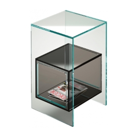 Magique bed side table clear/smoke