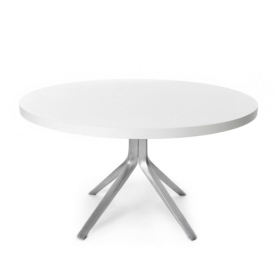 Oops exteding table Ã˜ cm 125 brushed aluminium legs