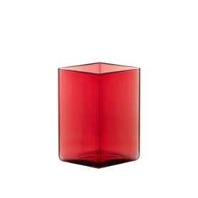 Ruutu cranberry vase cm 14