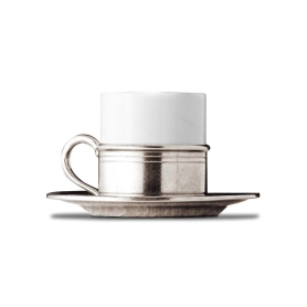 coppia tazze caffè con piatto