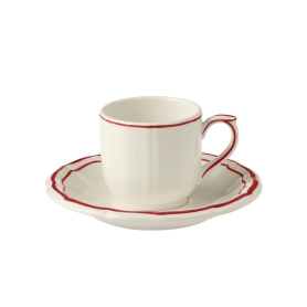 6 tazze caffè con piatto