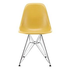 Eames DSR fiberglass cromo/ocra chiaro