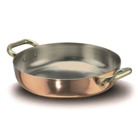 copper pan with 2 handles cm 45