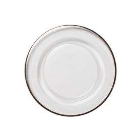 6 piattini pane con tesa bordo platino