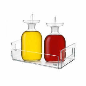 oliera ed acetiera con vassoietto plexiglas
