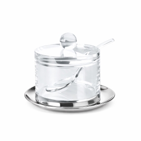 formaggiera in acrilico con piattino inox cm 12