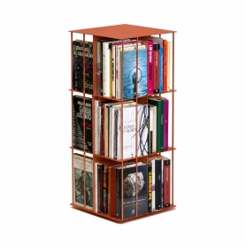 revolving bookshelf 33x33 h 77 cm terracotta