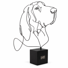 Dog Profile metal wire sculpture