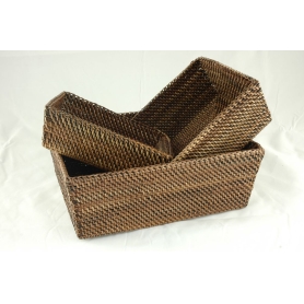 rectangular rattan basket