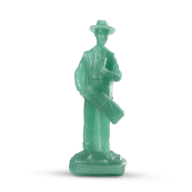 Tamburino statuetta in cera color verde pallido