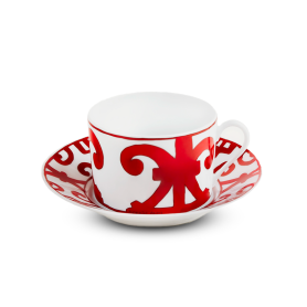 coppia tazze colazione con piatto