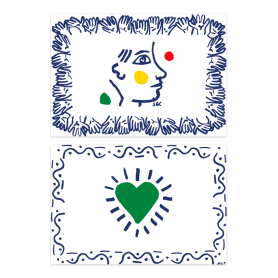 coppia tovagliette portrait + coeur cm 38x54