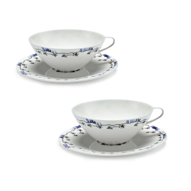tea cup high with saucer Anemone Milk set of 2