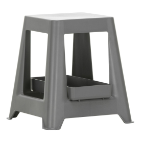 Chap stool with tray brick Dark grey