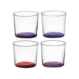 set of 4 glasses red tones