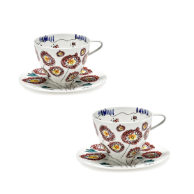 cappuccino cup with saucer Anemone Milk set of 2