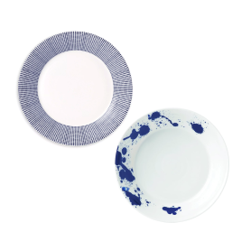 set of 13 assorted deep plates cm 22