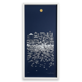 silkscreen The Waves of Genoa with frame